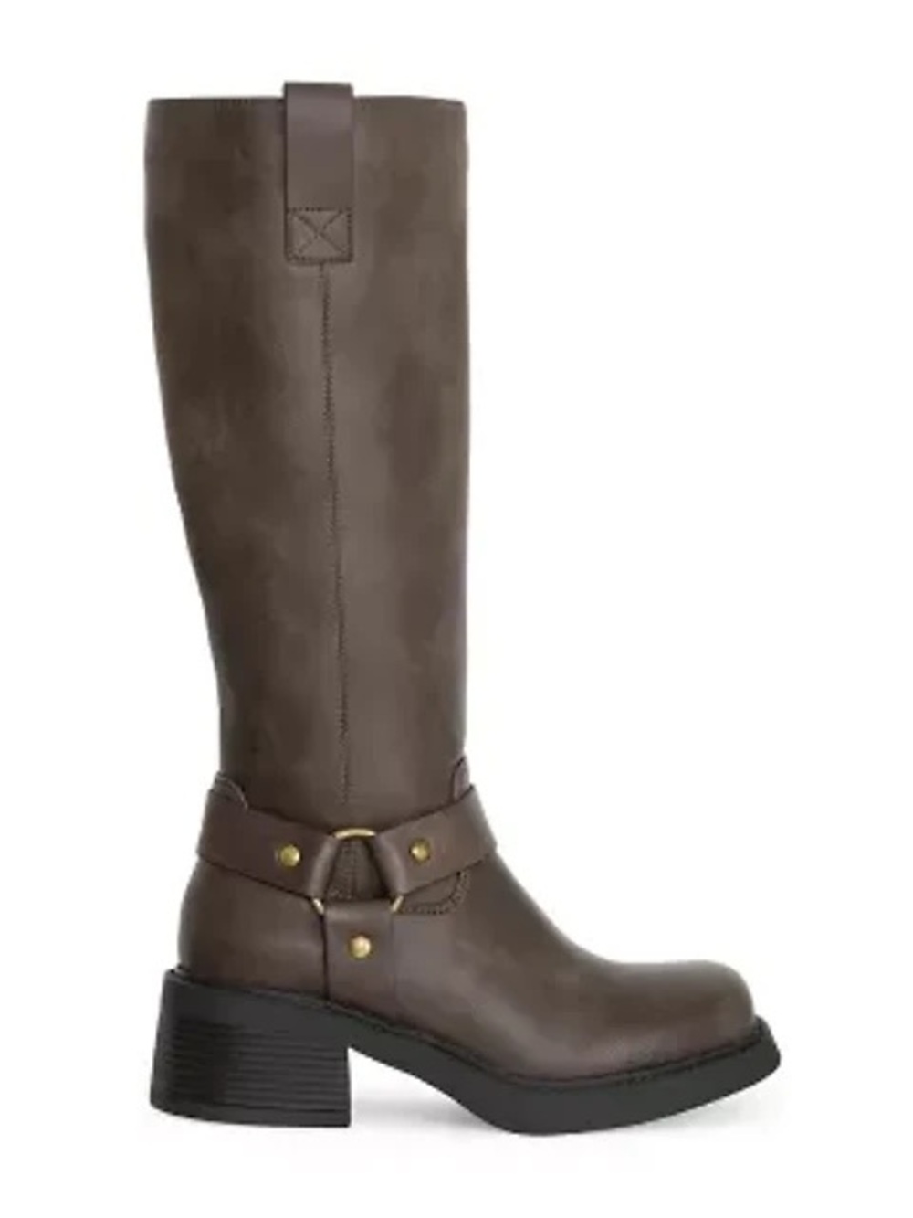 RM Rebecca Minkoff Womens Sona Stacked Heel Motorcycle Brown Boots